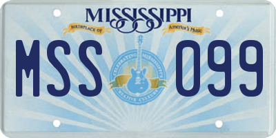 MS license plate MSS099