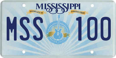 MS license plate MSS100