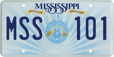 MS license plate MSS101