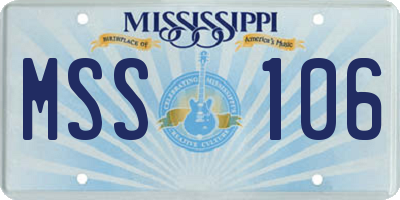MS license plate MSS106