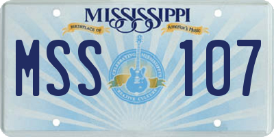MS license plate MSS107