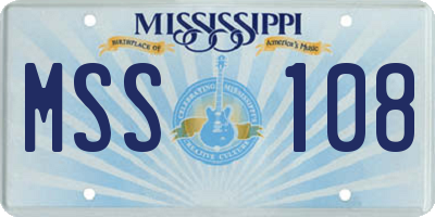MS license plate MSS108