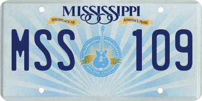 MS license plate MSS109
