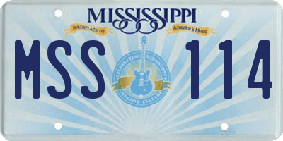MS license plate MSS114