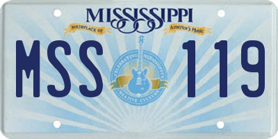 MS license plate MSS119