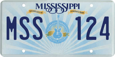 MS license plate MSS124