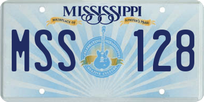 MS license plate MSS128