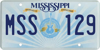 MS license plate MSS129