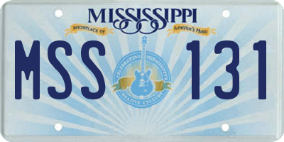 MS license plate MSS131