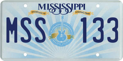 MS license plate MSS133