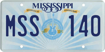 MS license plate MSS140