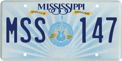 MS license plate MSS147