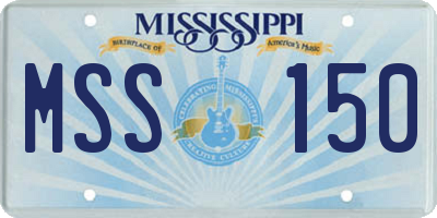 MS license plate MSS150