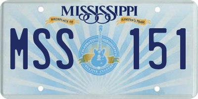 MS license plate MSS151