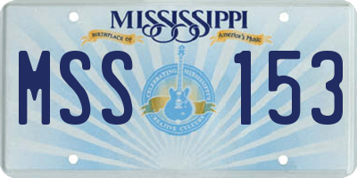 MS license plate MSS153