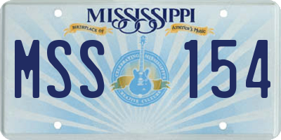 MS license plate MSS154