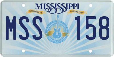 MS license plate MSS158