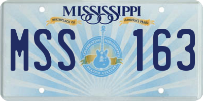 MS license plate MSS163