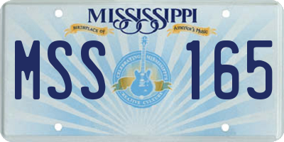 MS license plate MSS165
