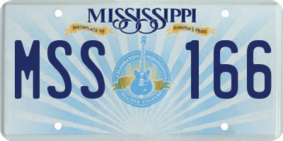 MS license plate MSS166
