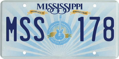 MS license plate MSS178