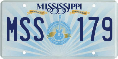 MS license plate MSS179