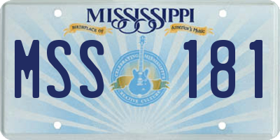 MS license plate MSS181
