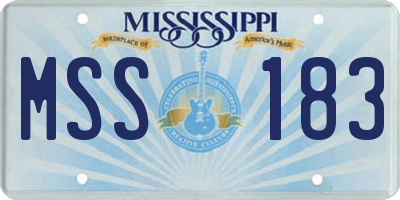MS license plate MSS183