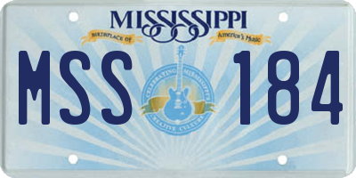 MS license plate MSS184