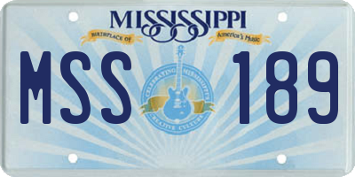 MS license plate MSS189
