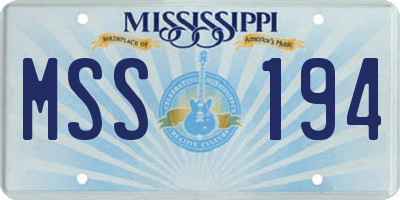 MS license plate MSS194