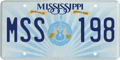 MS license plate MSS198