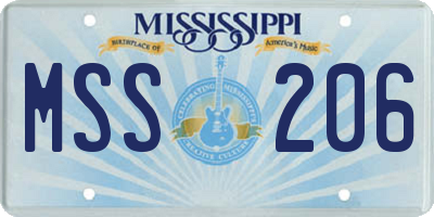 MS license plate MSS206
