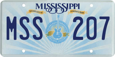 MS license plate MSS207