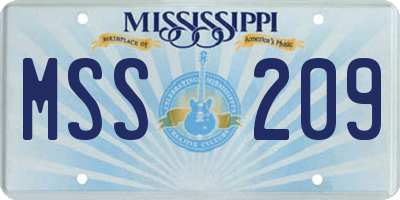 MS license plate MSS209