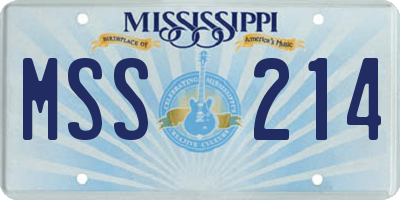 MS license plate MSS214