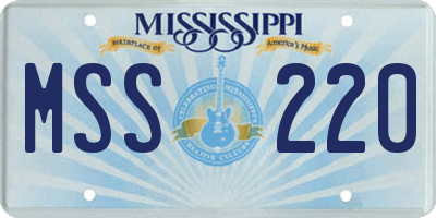 MS license plate MSS220