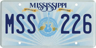 MS license plate MSS226