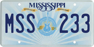 MS license plate MSS233