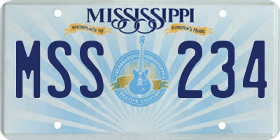 MS license plate MSS234