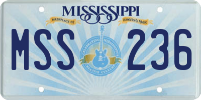 MS license plate MSS236