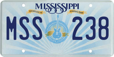 MS license plate MSS238