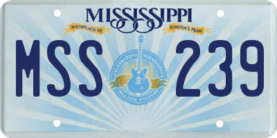 MS license plate MSS239