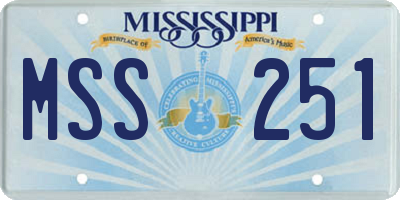 MS license plate MSS251