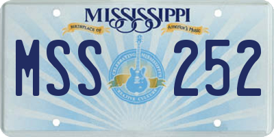 MS license plate MSS252