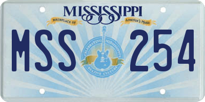 MS license plate MSS254