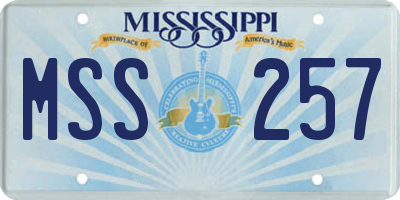 MS license plate MSS257