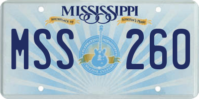 MS license plate MSS260