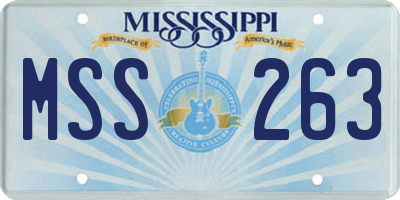 MS license plate MSS263