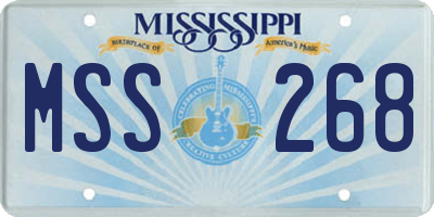 MS license plate MSS268